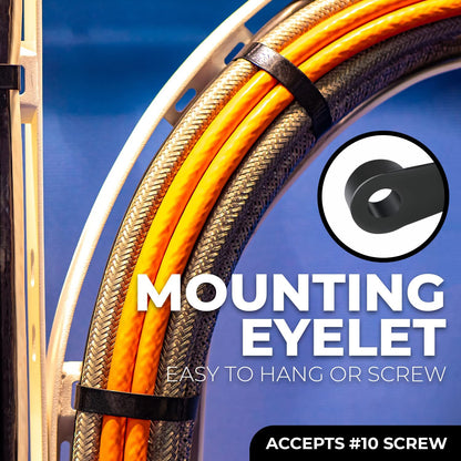 Best Connections 5000 Pieces 8" Screw Down Zip Ties Mounting Hole Nylon 50 Lbs Test Black
