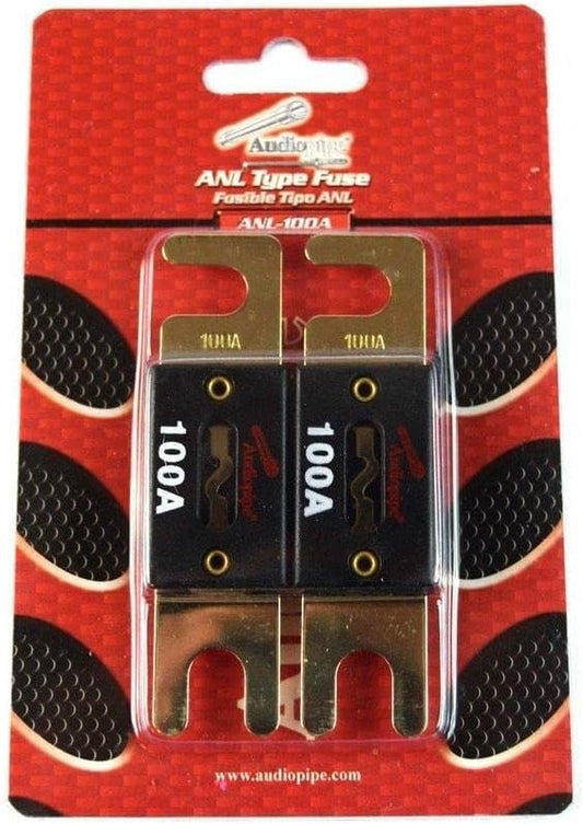 Audiopipe 1 pair 100 Amp ANL Fuses Gold Plated Blister Fuses Car Audio Stereo