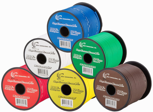 12 Gauge Car Audio Primary Wire (100ft–6 Rolls)– Remote, Power/Ground Electrical