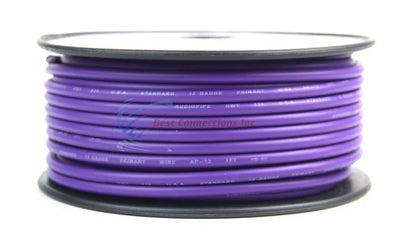 12 Gauge Car Audio Primary Wire (100ft–Purple)– Remote, Power/Ground Electrical