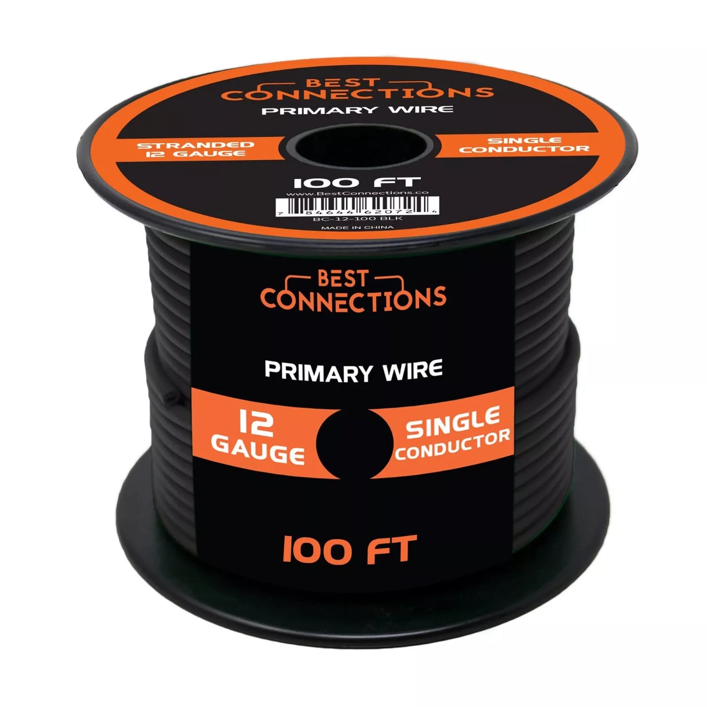 12 Gauge Car Audio Primary Wire (100ft–Black)– Remote, Power/Ground Electrical