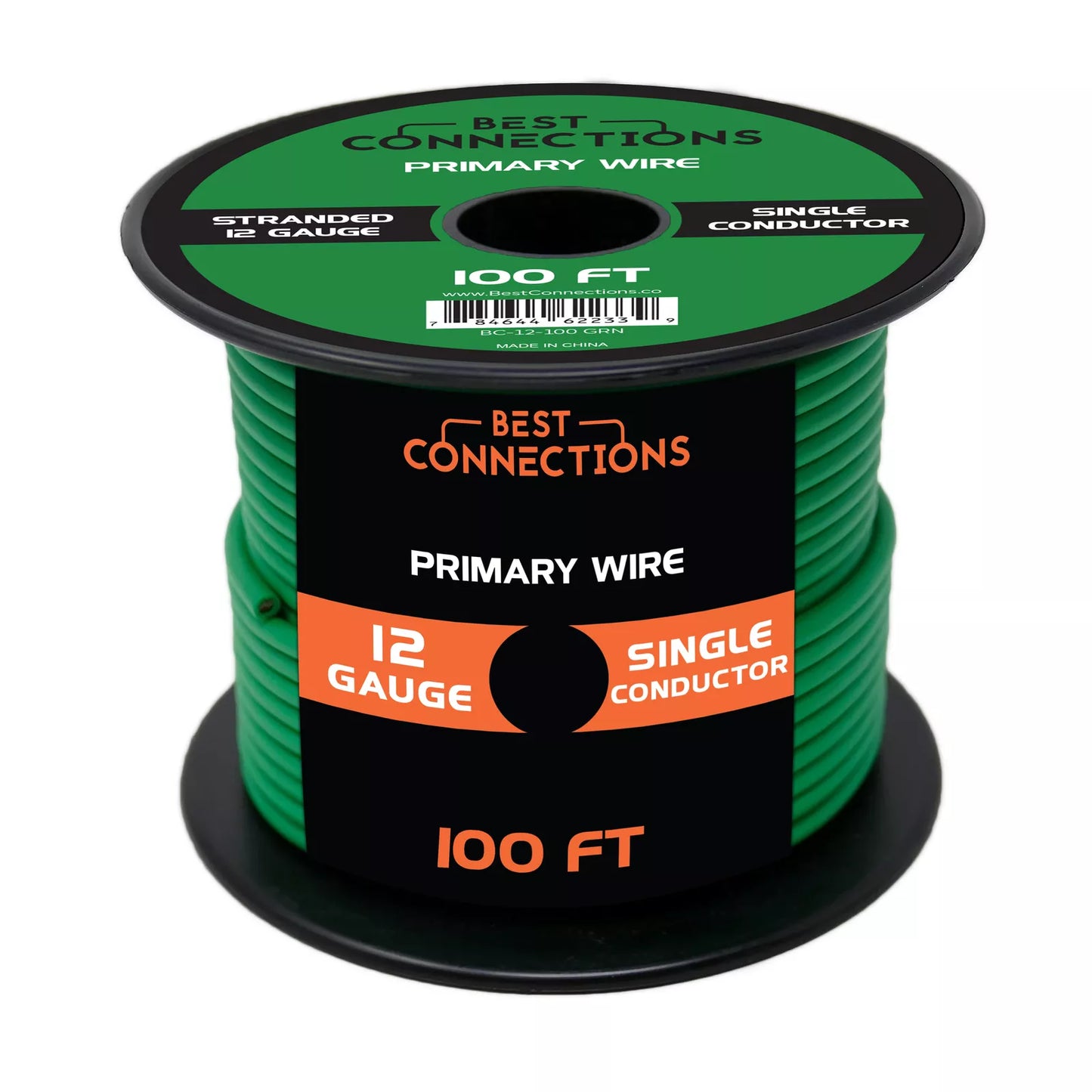 12 Gauge Car Audio Primary Wire (100ft–Green)– Remote, Power/Ground Electrical