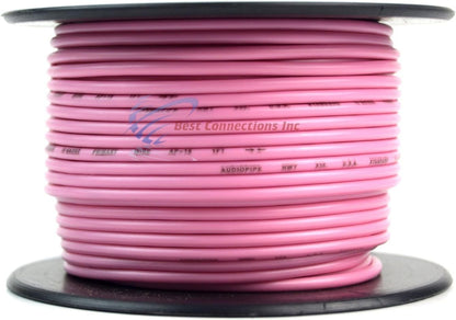18 Gauge Car Audio Primary Wire (100ft–Pink)– Remote, Power/Ground Electrical