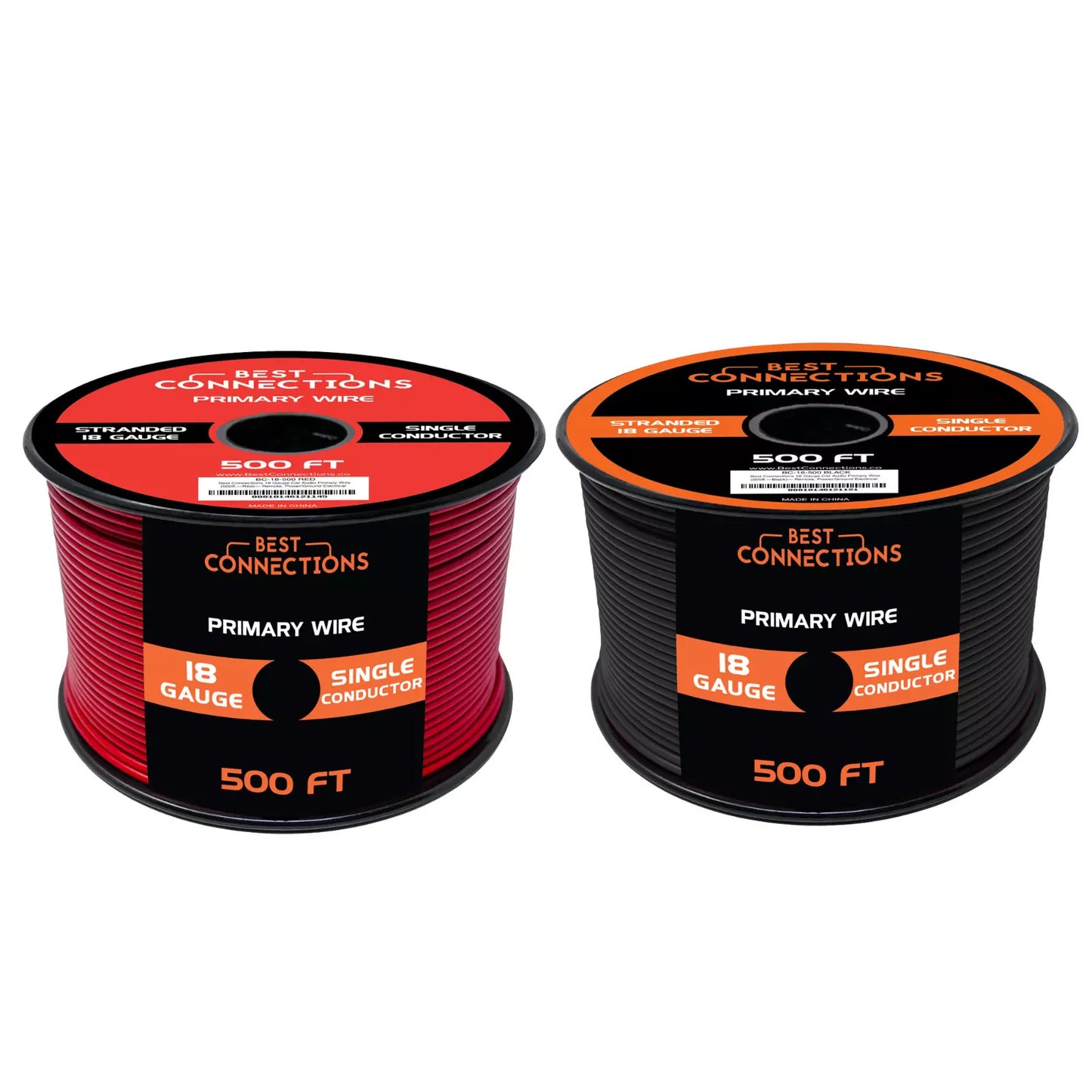 Audiopipe 18 Gauge Car Audio Primary Wire 500ft–Red,Black– Remote, Power/Ground Electrical