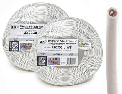 Best Connections 2 Pack 22 Gauge Stranded Copper Alarm Wire 2 Way 500 Feet UL Rated