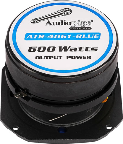 AUDIOPIPE ATR-4061-BLU HEAVY-DUTY 2” 300W RMS TITANIUM PRO TWEETER BLUE (SINGLE)