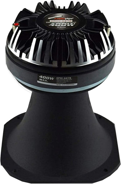 Audiopipe 6.2 Inch 400 Watt 8 Ohm Pro Compression Driver Tweeter Car Audio Speaker with Aluminum Horn - APHC-6278