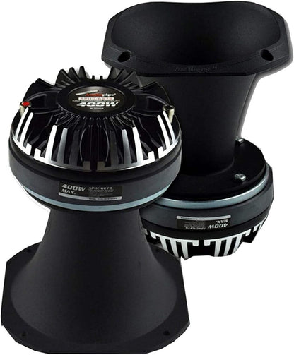 Audiopipe 6.2 Inch 400 Watt 8 Ohm Pro Compression Driver Tweeter Car Audio Speaker with Aluminum Horn - APHC-6278