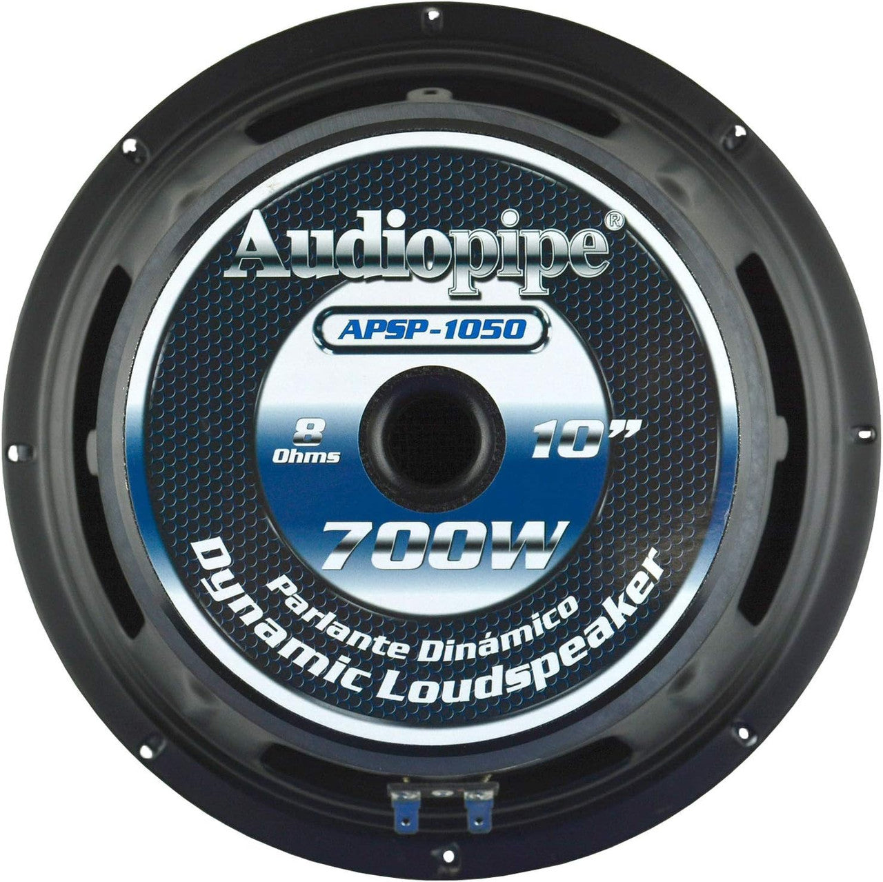 Audiopipe APSP-1050 10 Inch 700 Watt MAX, 350 Watts RMS, and 8 Ohm Dynamic Mid Range Car Audio Loudspeaker with 2.5 Inch Kapton Voice Coil, Black