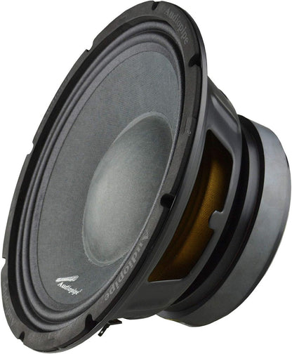 Audiopipe APSP-1050 10 Inch 700 Watt MAX, 350 Watts RMS, and 8 Ohm Dynamic Mid Range Car Audio Loudspeaker with 2.5 Inch Kapton Voice Coil, Black