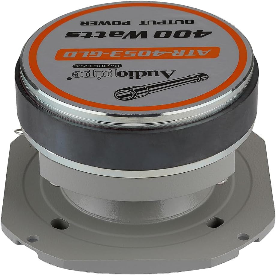 Audiopipe Heavy Duty Super Tweeter (ATR-4053-GLD), 400 Watts, Die Cast Aluminum Frame, Candy Gold, Diamond Chrome Cutting Fnish, 1.5” Kapton Voice Coil, 4-8 Ohms