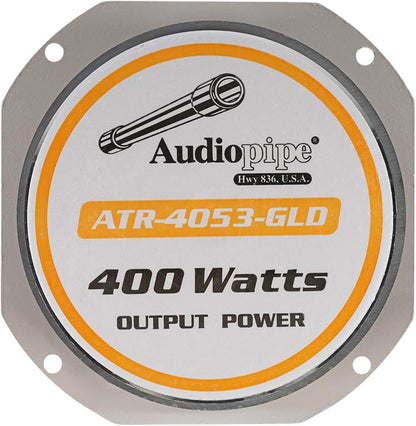 Audiopipe ATR-4053 400 W Heavy Duty Eye Candy Super Bullet Tweeter - Gold ATR-4053-GLD