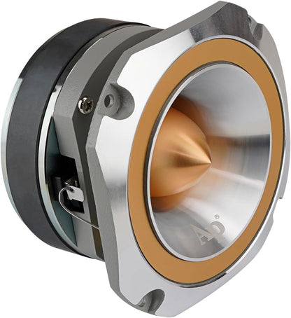Audiopipe Heavy Duty Super Tweeter (ATR-4053-GLD), 400 Watts, Die Cast Aluminum Frame, Candy Gold, Diamond Chrome Cutting Fnish, 1.5” Kapton Voice Coil, 4-8 Ohms