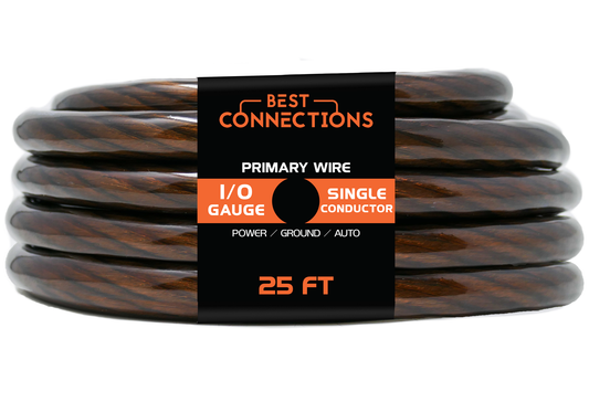 BEST CONNECTIONS 1/0 Ga 25 ft Black Translucent Power & Ground Electrical Auto Wire