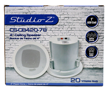 Studio Z 4" Ceiling Speaker White Grill for Background Music, Paging CS-CB420-78