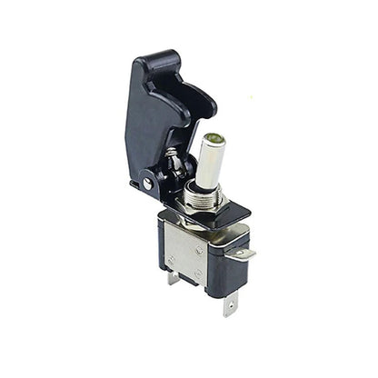 Installation Solution Safety Cover Toggle Switch with Guard ON Off Black Aircraft Covered 20A 12V Volt DC Toggle Rocker Switch Heavy Duty 3 Pin SPST for Car Truck Automotive