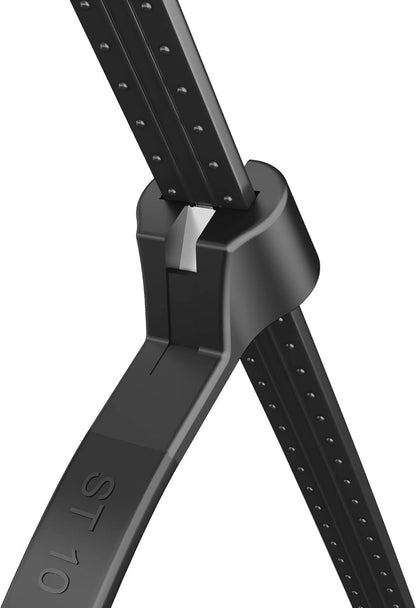 BEST CONNECTIONS Cable Ties with Metal Tooth Stainless Steel Locking Device 8", Zip Ties UV Resistant, Black, Tensile Strength 50 lbs, 100 Pieces
