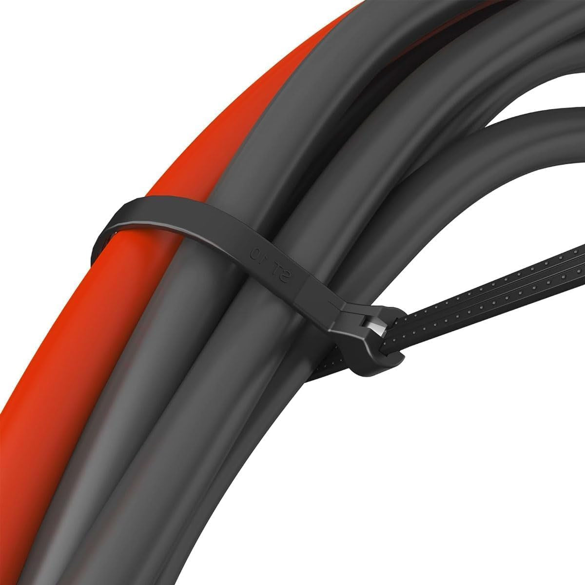 BEST CONNECTIONS Cable Ties with Metal Tooth Stainless Steel Locking Device 8", Zip Ties UV Resistant, Black, Tensile Strength 50 lbs, 100 Pieces