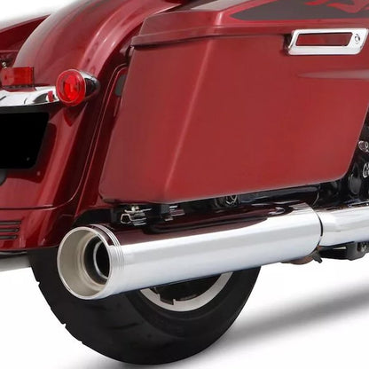 Rinehart 4.5" MotoPro 45 Slip-On Exhaust Chrome with Chrome Traditional End Caps