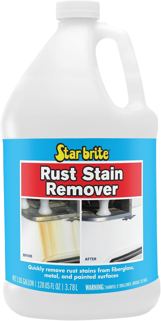 STAR BRITE Rust Stain Remover - Instantly Dissolve Corrosion Stains on Fiberglass, Vinyl, Metal & Painted Surfaces - Also Removes Sprinkler Stains - 1 Gallon (089200)