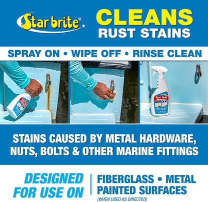 STAR BRITE Rust Stain Remover - Instantly Dissolve Corrosion Stains on Fiberglass, Vinyl, Metal & Painted Surfaces - Also Removes Sprinkler Stains - 1 Gallon (089200)