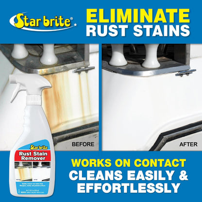 STAR BRITE Rust Stain Remover - Instantly Dissolve Corrosion Stains on Fiberglass, Vinyl, Metal & Painted Surfaces - Also Removes Sprinkler Stains - 1 Gallon (089200)