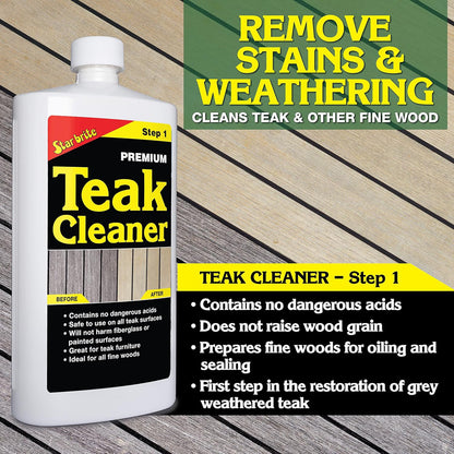 STAR BRITE Premium Outdoor Teak Cleaner 128 Ounce Gallon 081400N Restore, Renew