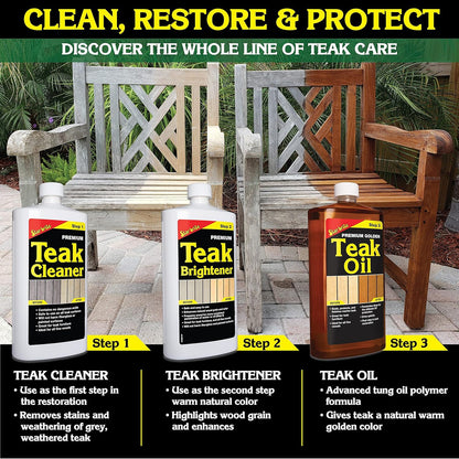 STAR BRITE Premium Outdoor Teak Cleaner 128 Ounce Gallon 081400N Restore, Renew