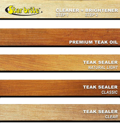 STAR BRITE Premium Outdoor Teak Cleaner 128 Ounce Gallon 081400N Restore, Renew