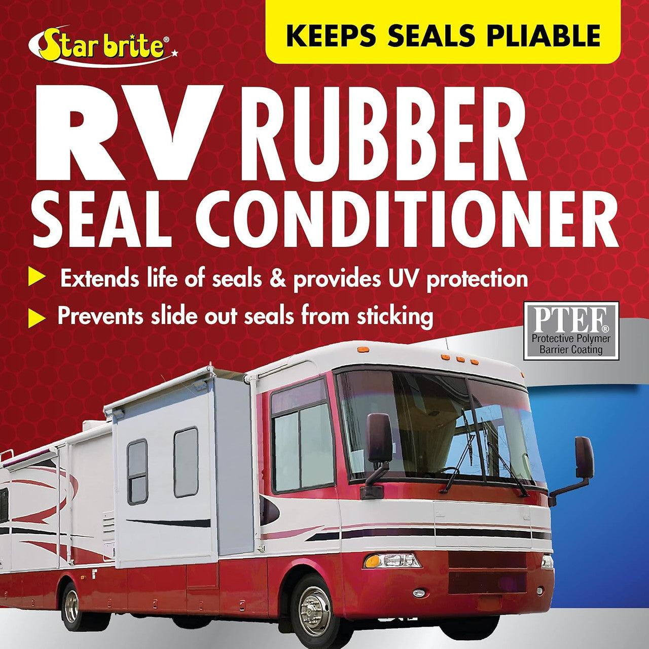 STAR BRITE Premium RV Rubber Seal Conditioner Spray - Protect & Prolong Seals From UV Damage & Cracking - Reduce Friction & Slide Out Sticking - Easy to Apply - 16 Ounce (076116)