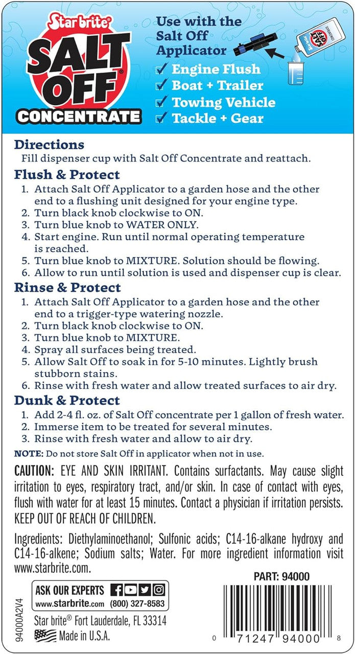 STAR BRITE Salt Off Concentrate 32oz kit with Mixer 094000 Engine Flush Salt