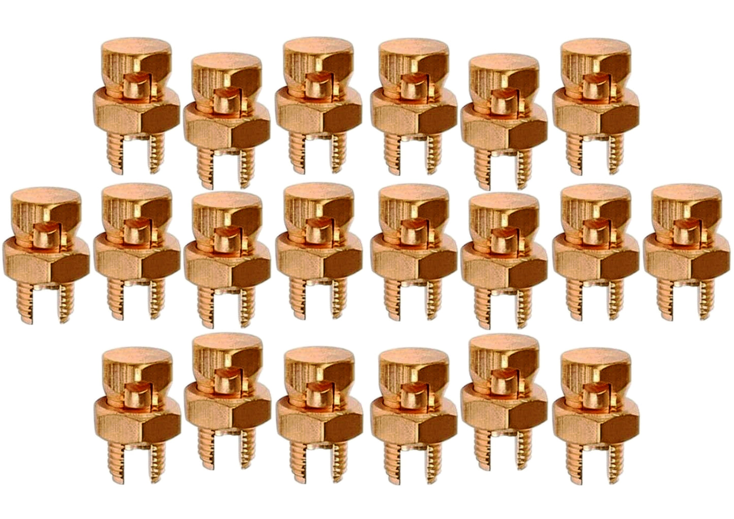 BEST CONNECTIONS 100 Pcs High Strength Copper Split Bolt Connectors 4 Gauge to 8 Gauge Solid Wire
