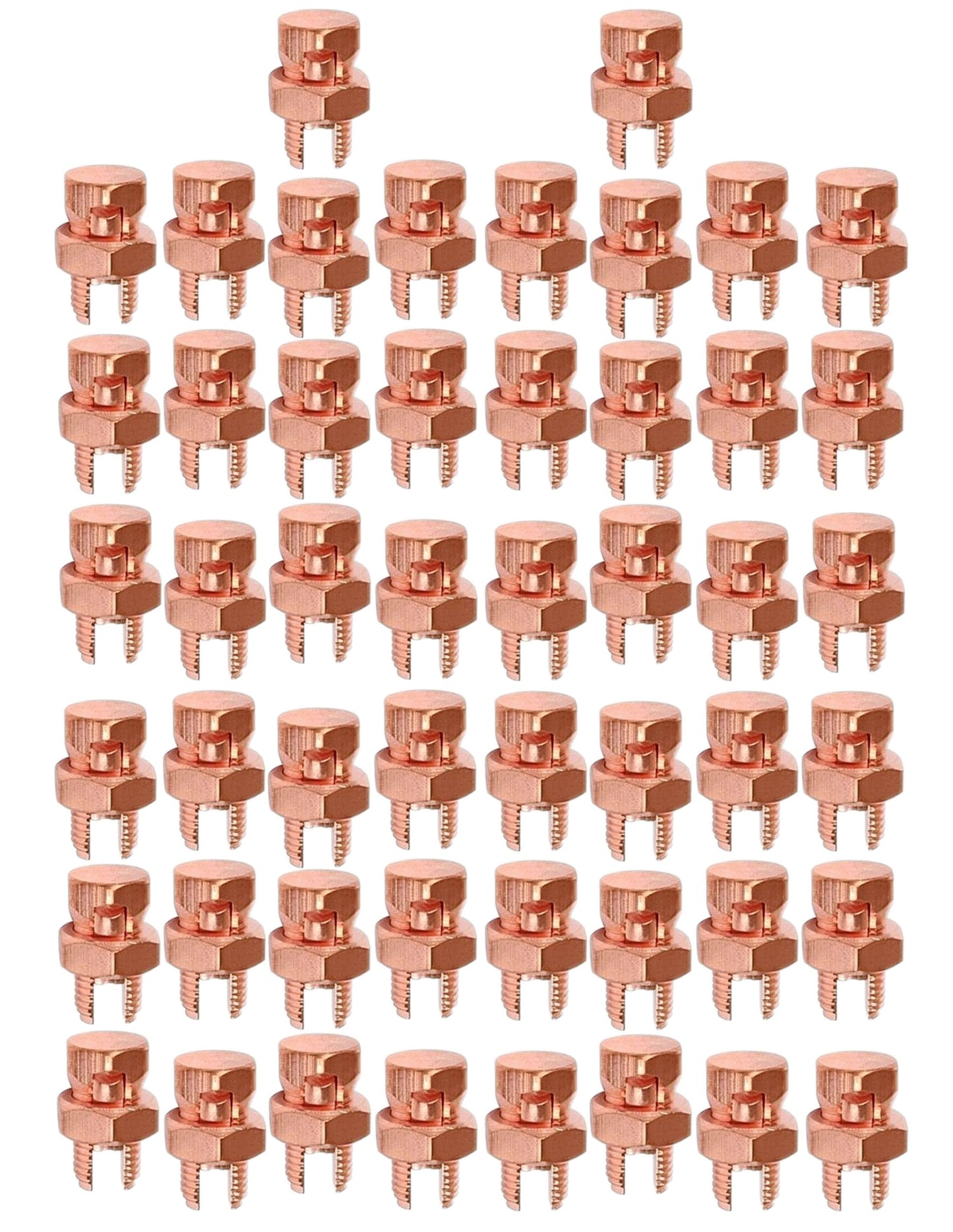 BEST CONNECTIONS 100 Pcs High Strength Copper Split Bolt Connectors 4 Gauge to 8 Gauge Solid Wire
