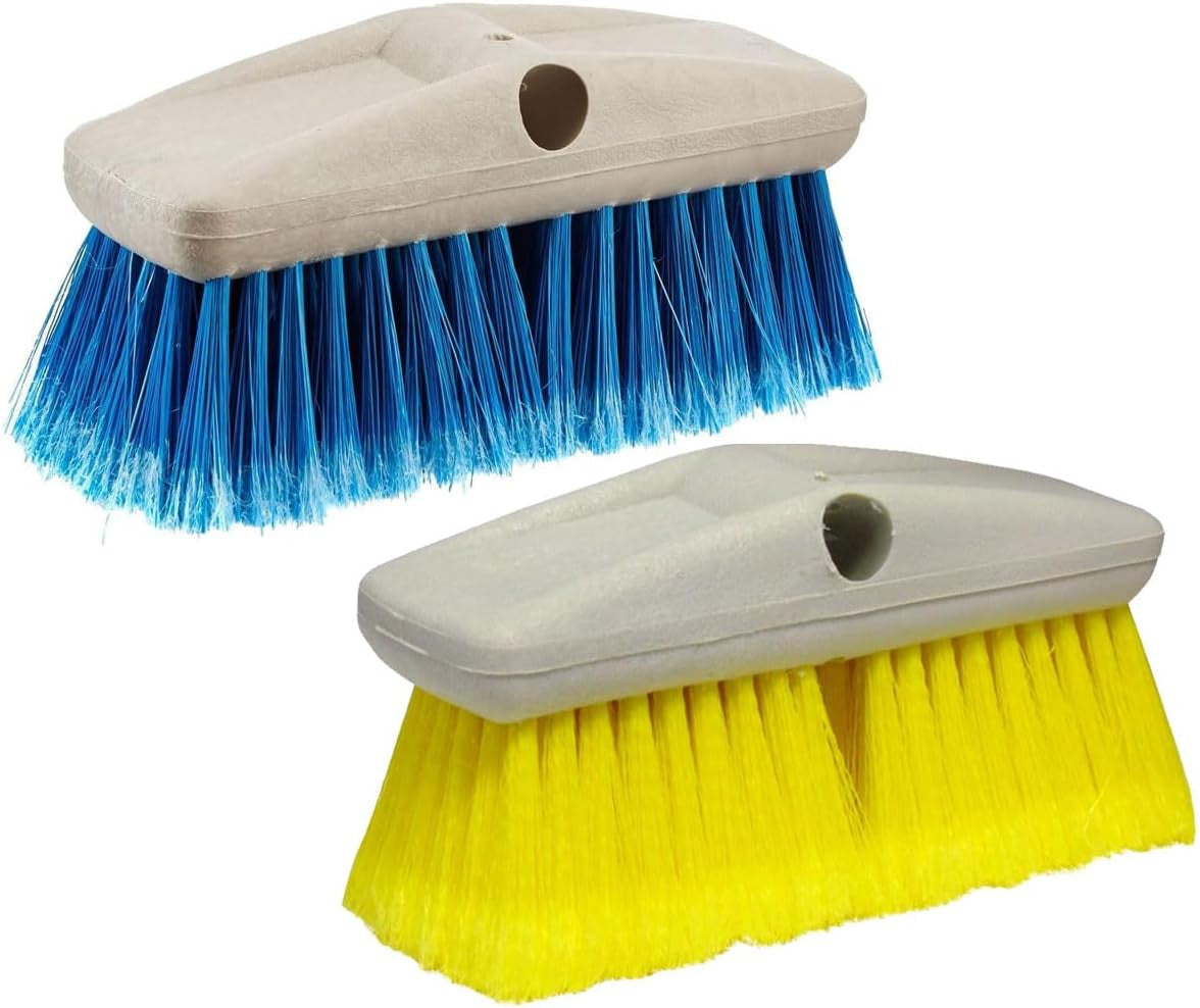 StarBrite 8-Inch Medium & Soft Wash Brush Head Combo - Premium Boat Deck Cleaning Brush - Extend-A-Brush Compatible - High-Density Star Prene Fibers