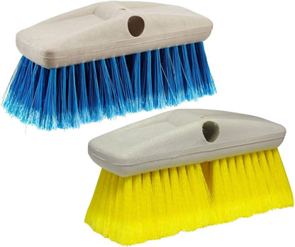 StarBrite 8-Inch Medium & Soft Wash Brush Head Combo - Premium Boat Deck Cleaning Brush - Extend-A-Brush Compatible - High-Density Star Prene Fibers