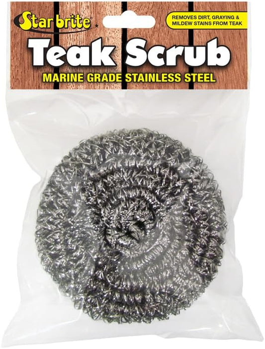 StarBrite Marine Grade Stainless Steel Teak Scrub - Durable, Rust-Resistant Wood & Metal Cleaner Tool for Boat Decks, Furniture, and More - 100% Stainless Steel