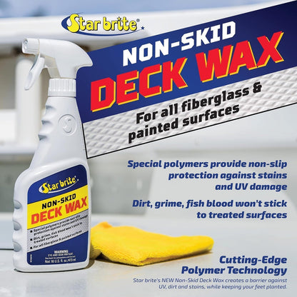 StarBrite Non-Skid Deck Cleaner 32 oz & Wax Spray 16 oz Combo - Essential Boat Deck Protectant & Wax for Non-Slip, Stain, & UV Damage Protection - Ideal Marine Decks