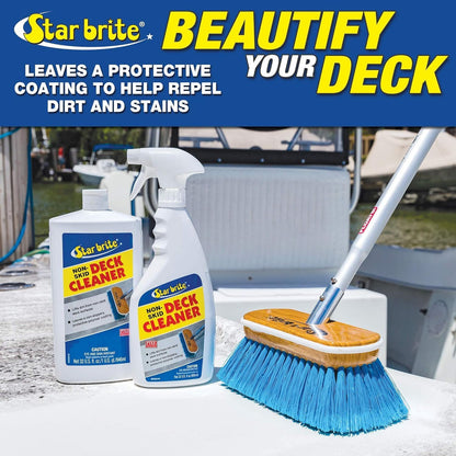 StarBrite Non-Skid Deck Cleaner 32 oz & Wax Spray 16 oz Combo - Essential Boat Deck Protectant & Wax for Non-Slip, Stain, & UV Damage Protection - Ideal Marine Decks