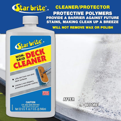 StarBrite Non-Skid Deck Cleaner 32 oz & Wax Spray 16 oz Combo - Essential Boat Deck Protectant & Wax for Non-Slip, Stain, & UV Damage Protection - Ideal Marine Decks