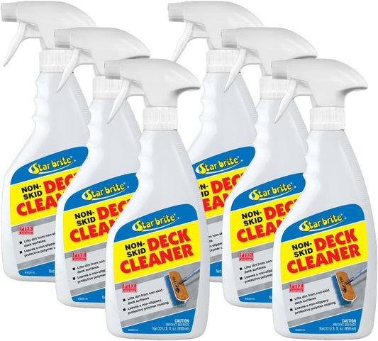 StarBrite Non-Skid Deck Cleaner & Protectant - Ultimate Boat Deck Wash - Protects Against Future Stains & UV - Ideal for Fiberglass, Vinyl, Plastic, Painted & Metal Surfaces - 22 oz. Spray - Case of 6