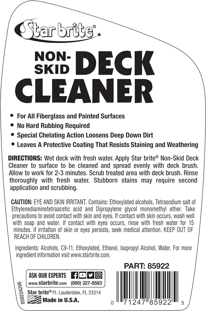 StarBrite Non-Skid Deck Cleaner & Protectant - Ultimate Boat Deck Wash - Protects Against Future Stains & UV - Ideal for Fiberglass, Vinyl, Plastic, Painted & Metal Surfaces - 22 oz. Spray - Case of 6