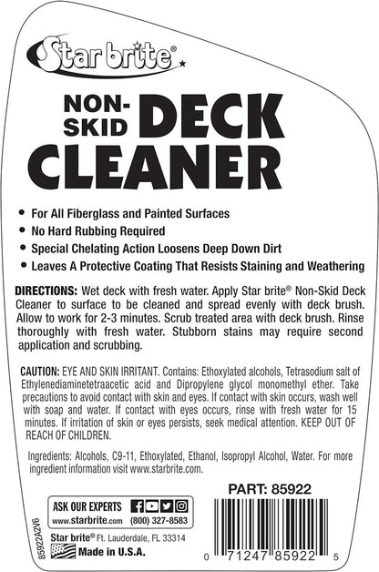 StarBrite Non-Skid Deck Cleaner & Protectant - Ultimate Boat Deck Wash - Protects Against Future Stains & UV - Ideal for Fiberglass, Vinyl, Plastic, Painted & Metal Surfaces - 22 oz. Spray - Case of 6