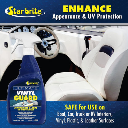 StarBrite One-Step Cleaner Wax 89632 & Ultimate Vinyl Guard 95932 Combo - Protection & Shine - Prevent Fading & Cracking - Keep Vinyl, Leather, Plastic & Rubber