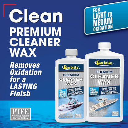 StarBrite One Step Heavy Duty Cleaner Wax w/PTEF Metals, Fiberglass, & Painted Surfaces 32 oz 089632-2 Pack