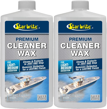 StarBrite One Step Heavy Duty Cleaner Wax w/PTEF Metals, Fiberglass, & Painted Surfaces 32 oz 089632-2 Pack