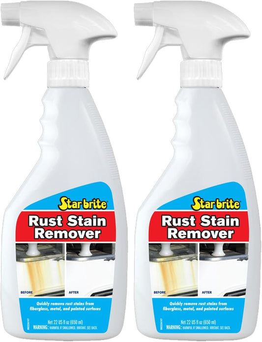 StarBrite Rust Stain Remover Spray 22 Oz - Instantly Dissolve Corrosion Stains on Fiberglass, Vinyl, Fabric, Metal & Painted Surfaces - Also Removes Sprinkler Stains - 2 Pack