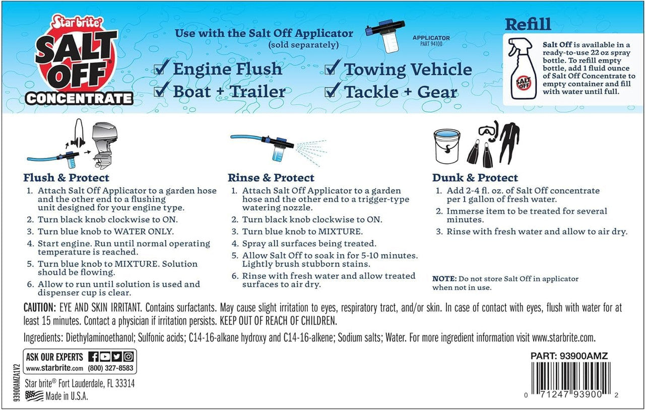 StarBrite Salt Off Concentrate - 1 Gallon - Ultimate Salt Remover Wash & Marine Engine Flush for Boats, Vehicles, Trailers, and More (093900N) 2 Pack