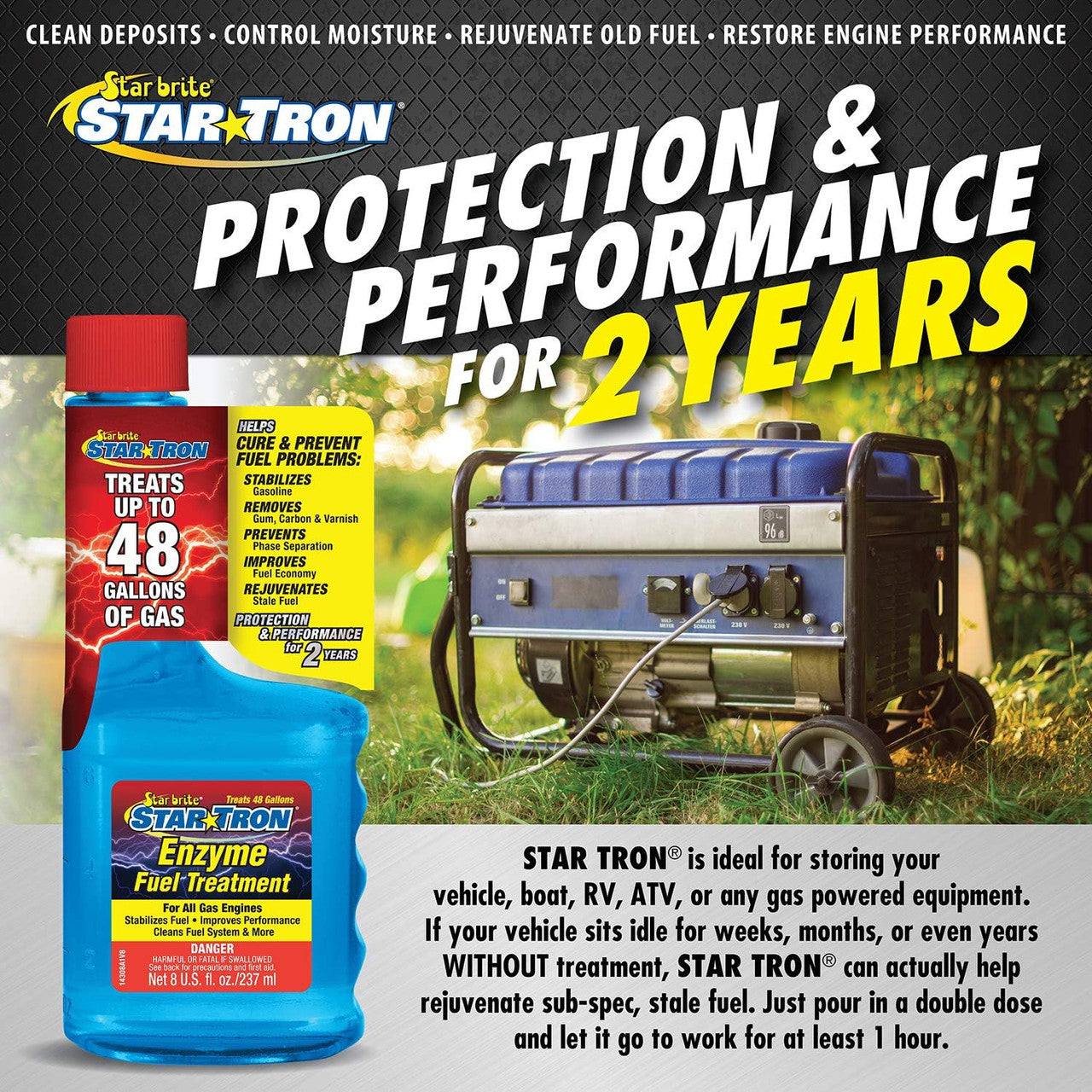 4-Pack Star Tron 8oz SEF Gasoline Additive Classic Gas Formula Star Brite 14308