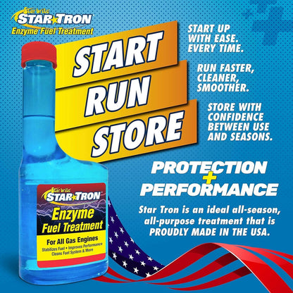 StarBrite Star Tron Enzyme Fuel Treatment, Small Engine Formula, 32 Fl Oz Treats up to 192 Gallons Gas Additive Rejuvenates & Stabilizes Old Gasoline, Cures & Prevents Ethanol Problems - 4 Pack