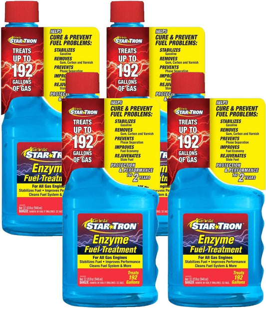 StarBrite Star Tron Enzyme Fuel Treatment, Small Engine Formula, 32 Fl Oz Treats up to 192 Gallons Gas Additive Rejuvenates & Stabilizes Old Gasoline, Cures & Prevents Ethanol Problems - 4 Pack